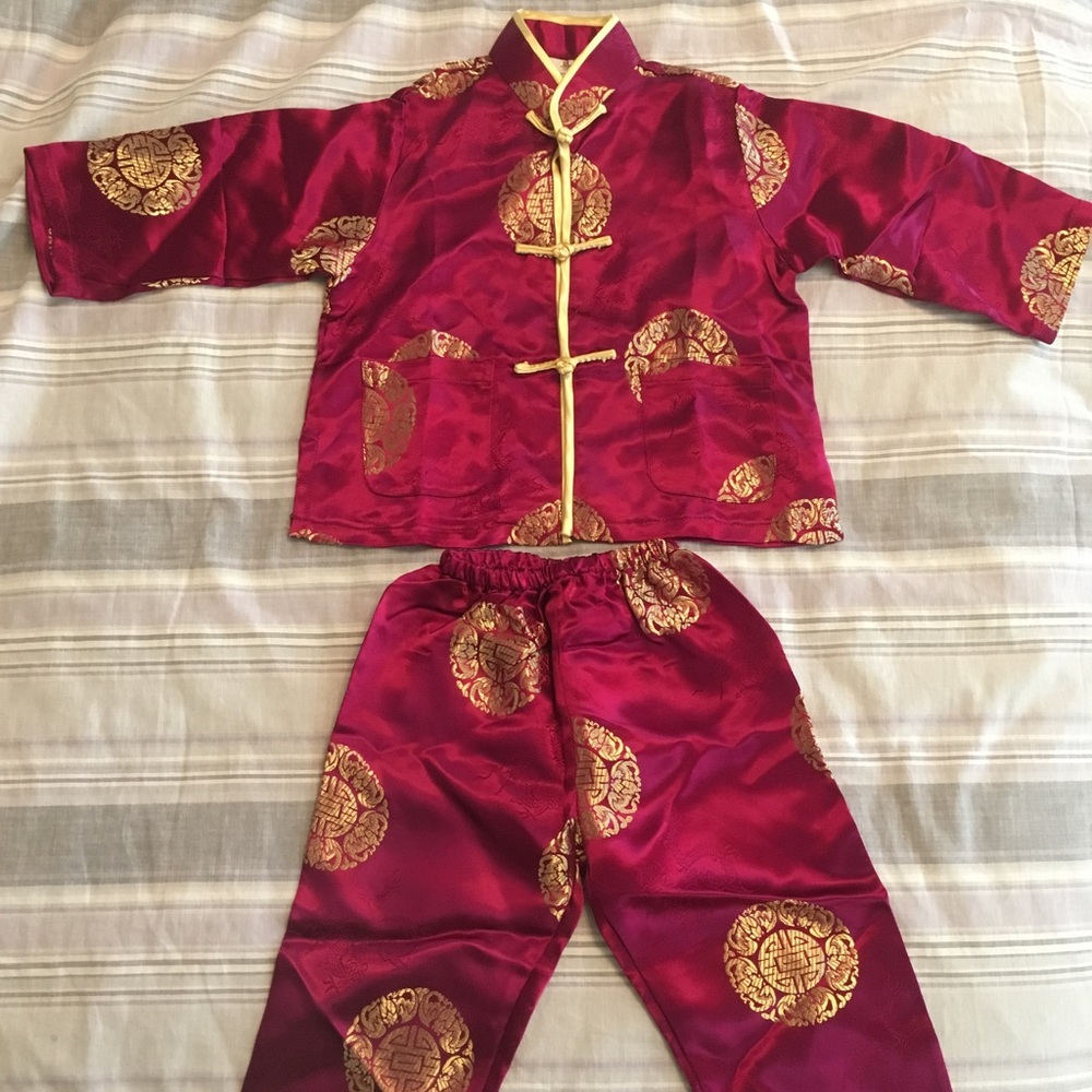 Chinese Traditional Cheongsam Shirt Pants Set